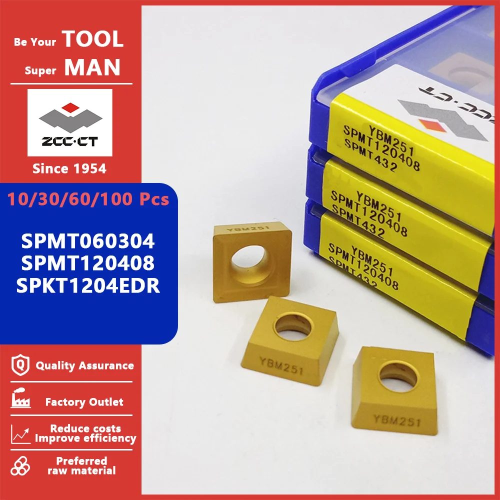 

ZCCCT SPMT060304 SPMT120408 SPKT1204EDR SPMT 060304 120408 SPKT 1204EDR KT PM KM HT HT-1 Carbide Inserts For Steel And Stainless