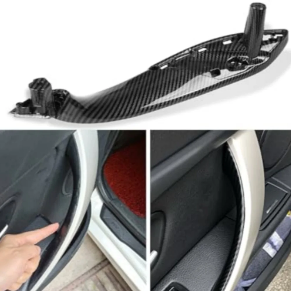 Фото 4 шт. внутренних дверных ручек из ABS+PC с текстурой под карбон для BMW F30 F31 F80 2012-2018 (от 316i до 340i) №4