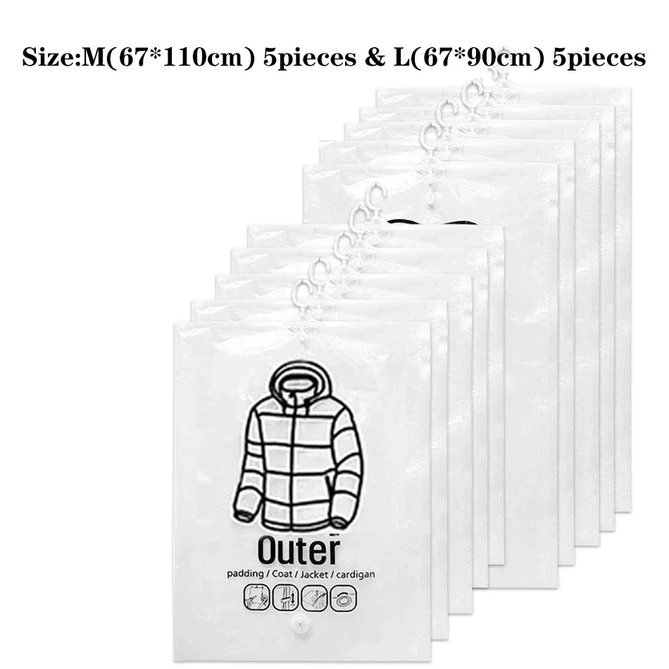 

Вакуумные пакеты для хранения одежды, подвесные, для шкафа