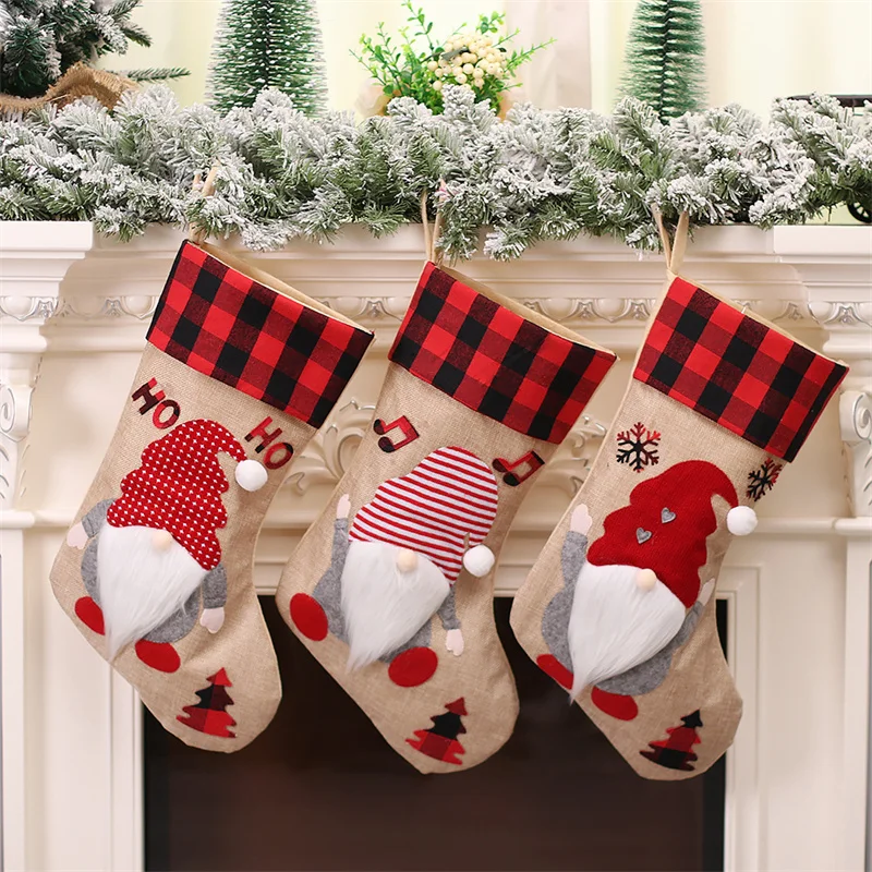 

Рождественские чулки, гном, Санта-Клаус, подарок, детский мешок для конфет, снеговик, олень, карманные подвесные украшения для рождественской елки, новый год 2023