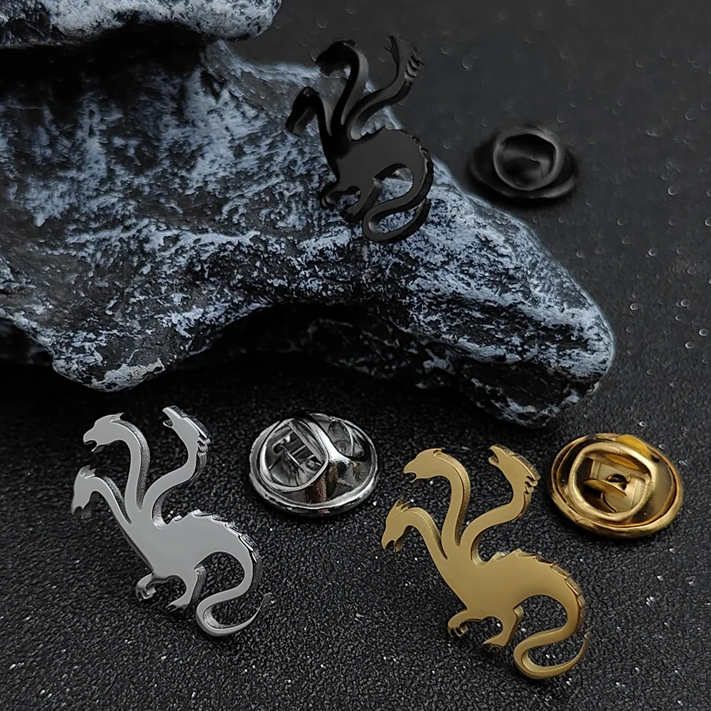 Брошь с тремя головами дракона круговое кольцо брошь драконом для матери модная