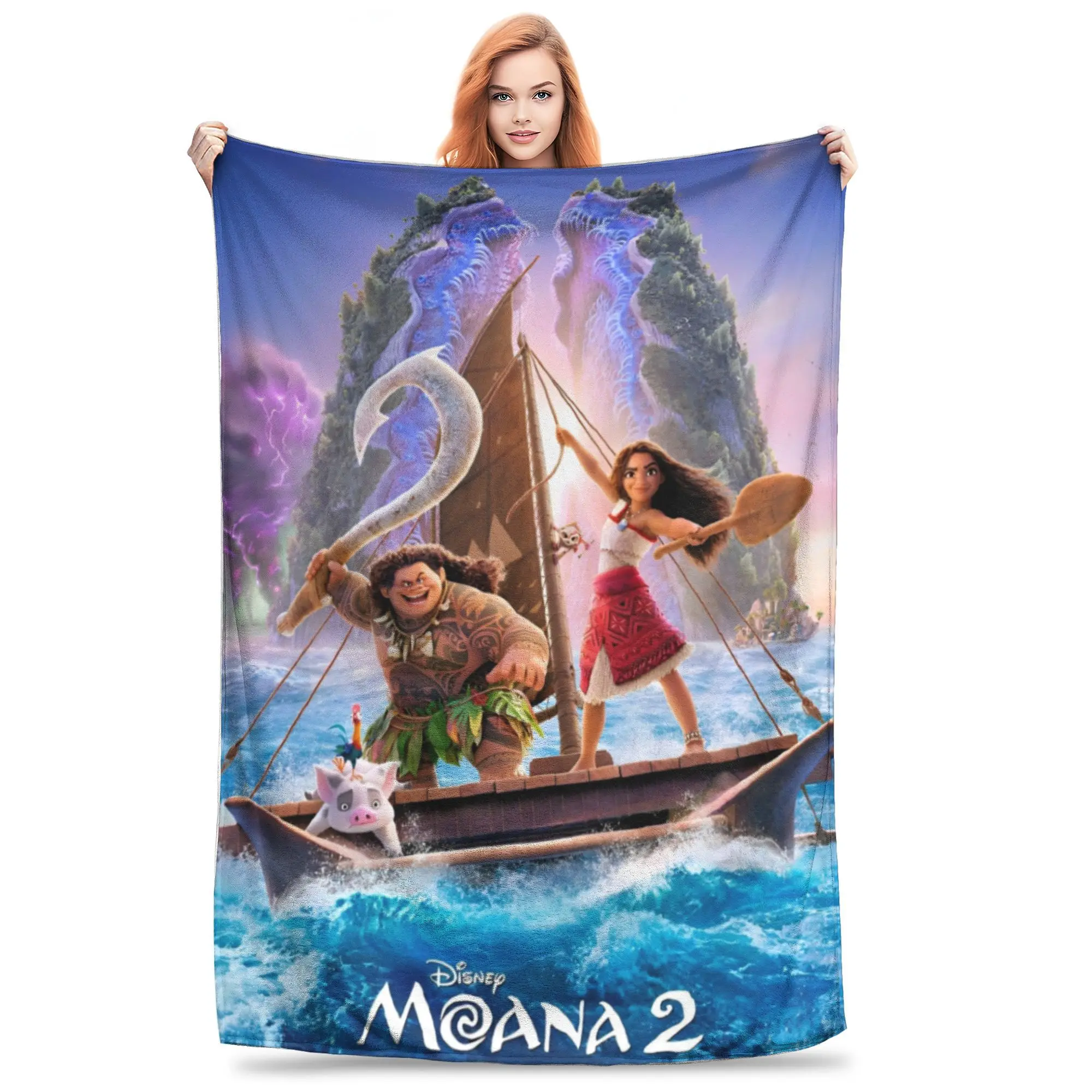 Moana 2 Maui Pua Heihei новое флисовое одеяло для приключений мультяшные одеяла дивана