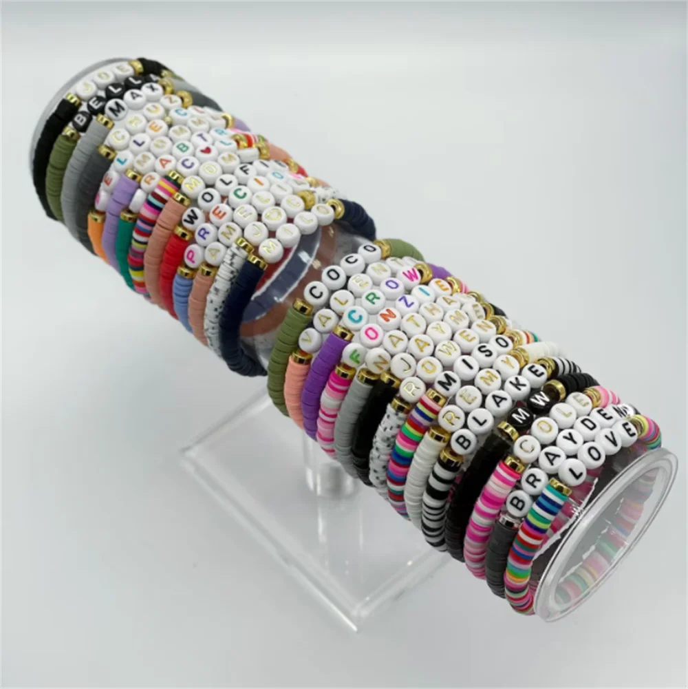 Именной браслет на заказ | Персонализированный из бисера Heishi