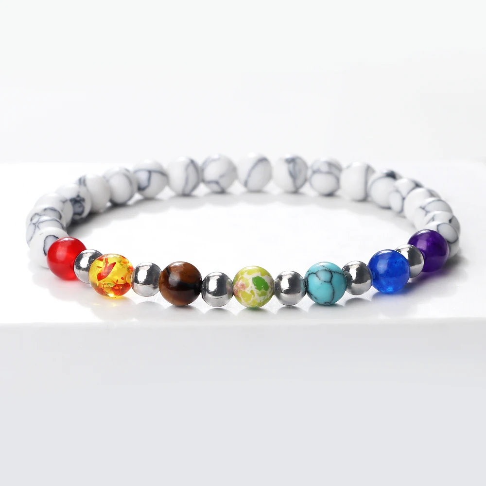 Чакра рейки 6 мм натуральная лава тигровый глаз браслет из бисера для женщин и