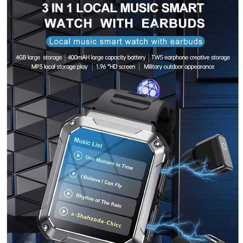 Смарт-часы T93 гарнитура TWS 4 Гб памяти беспроводные температура Bluetooth звонки 1 96