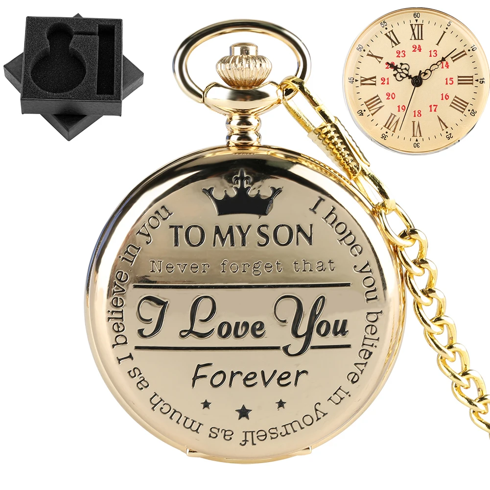 

Birthday Gift Retro Quartz Pocket Watch To My Son To My Daughter Never Forget That I Love You Forever Personalized Pocket Clock
