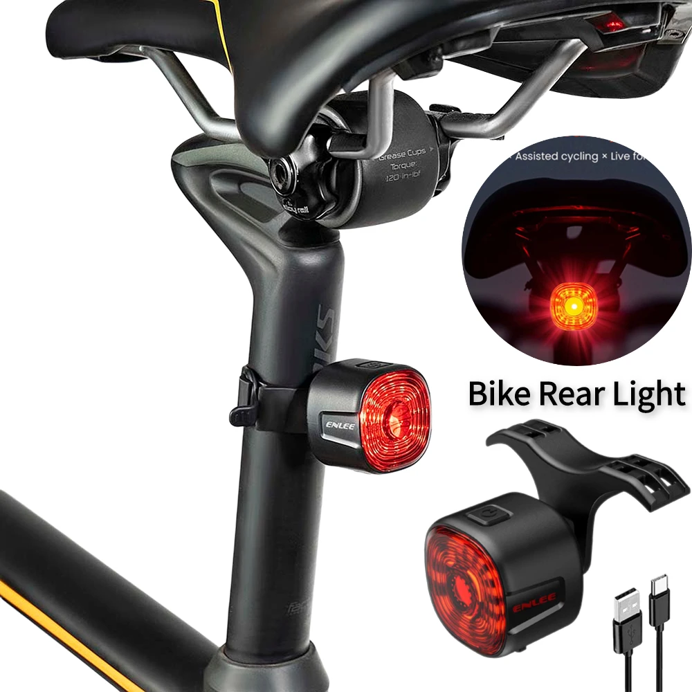 

Bicycle Taillight Bicycle Smart Brake Sensing Tail Light Waterproof LED Bicycle Rear Light USB Charging Night Riding Warn Light
