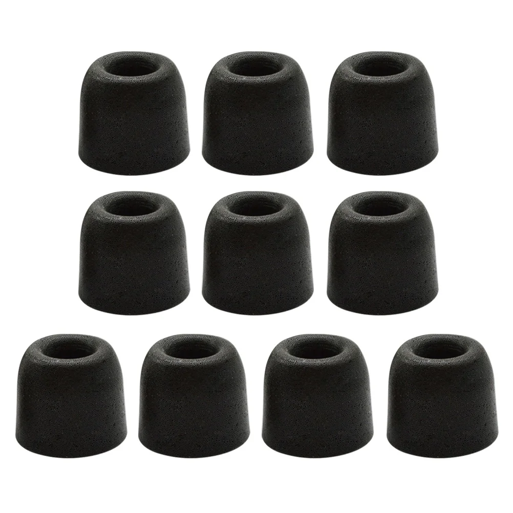 

10pcs Premium Black Headphones Noise Isolation T-200 Earbud Replacement (Black)