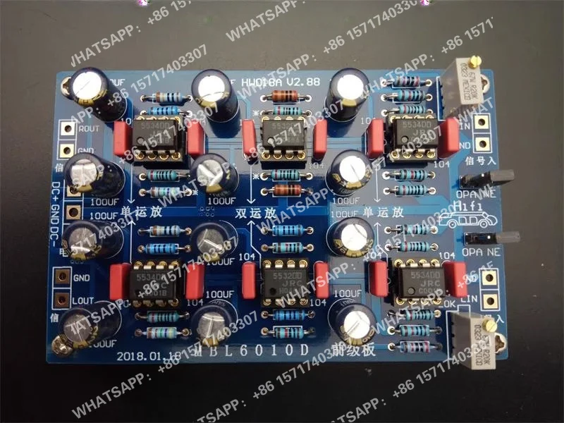 Фото Плата передней ступени HW018A MBL6010D, плата звуковой модуляции, плата управления громкостью, плата буферизации и усиления переднего сигнала. №4