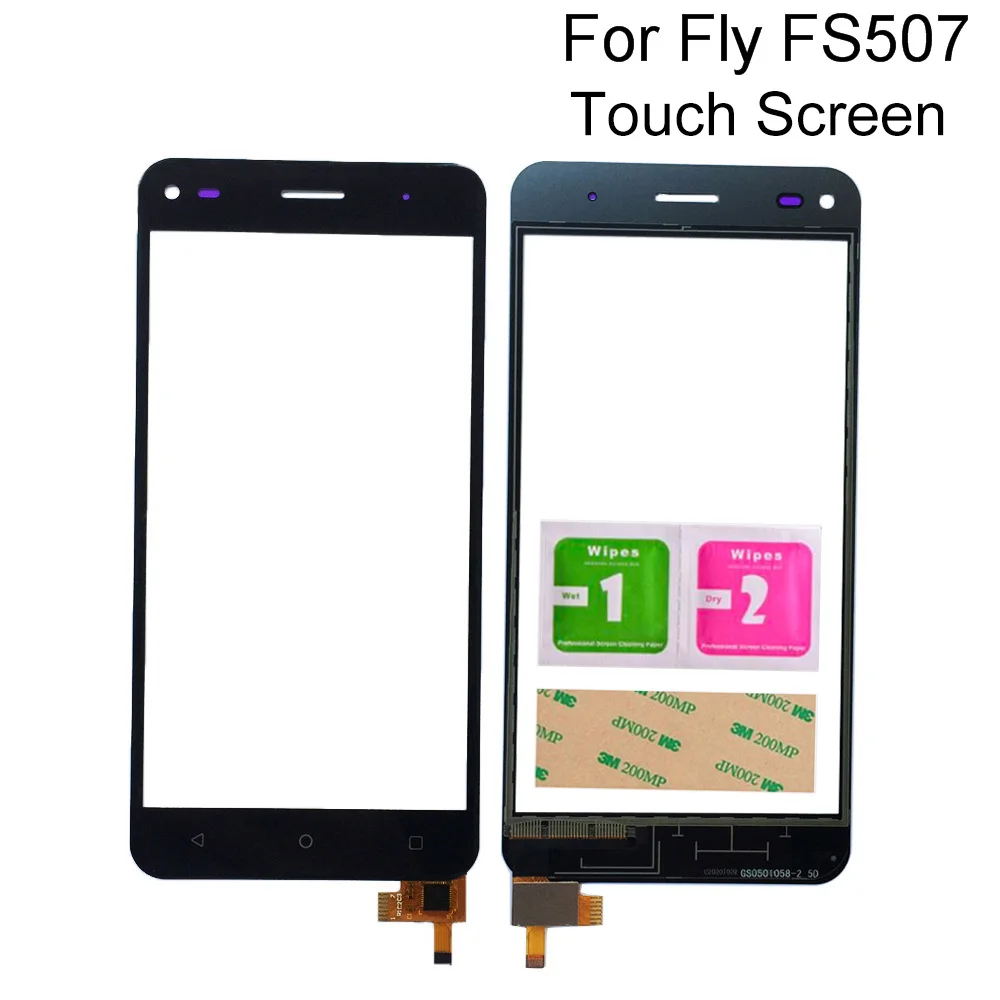 

5.0'' Mobile Touch Screen For Fly Cirrus 4 FS 507 FS507 Touch Screen Glass Front Glass Digitizer Panel Lens Sensor Tools 3M Glue