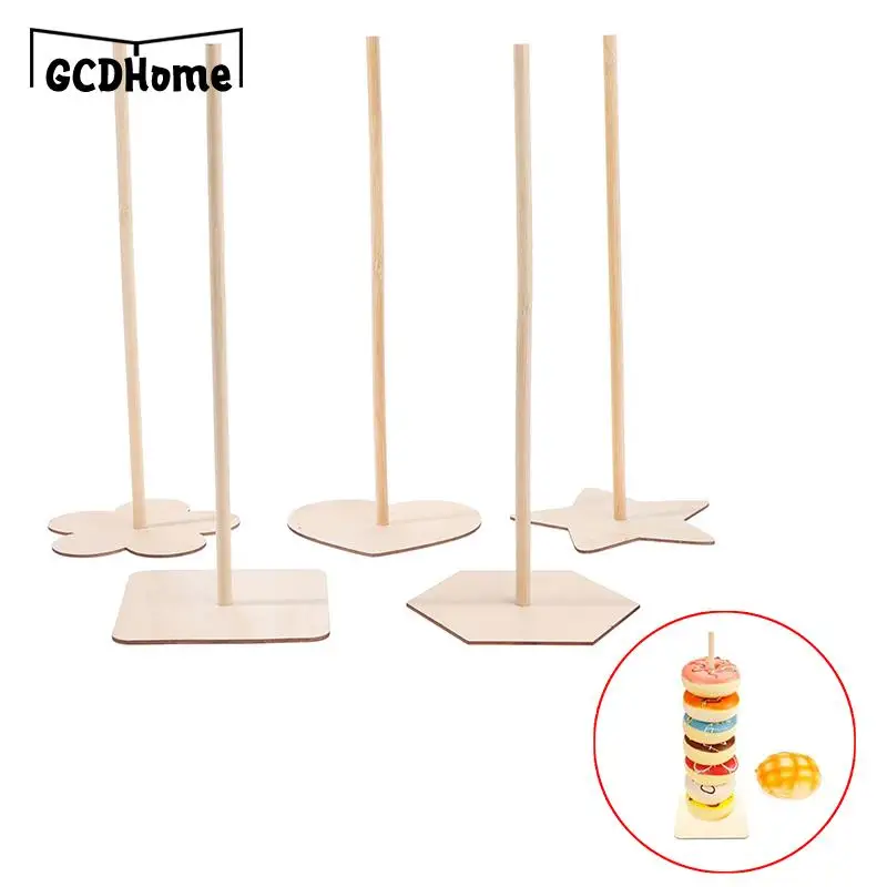 

Wood Donut Display Stand DIY Doughnut Holder Dessert Rack Stand for Wedding Birthday Treat Party Supplies Baby Shower Decoration