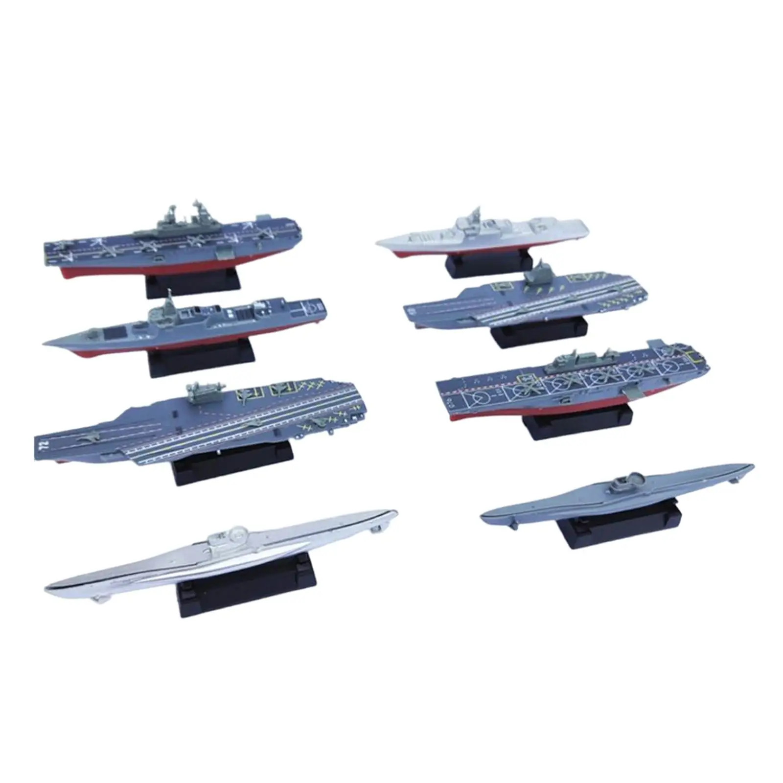 

8x 4D Assembled Ship Model Collection Playset Aircraft Carrier Model Warship Model Toy for Adults Children Girls Kids Gifts