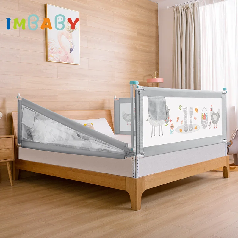 Children's Bed Barrier Fence Safety Guardrail Baby Security Playpen on Bed Anti-Fall Sleep Protective Foldable Kid Bed Rail Side
