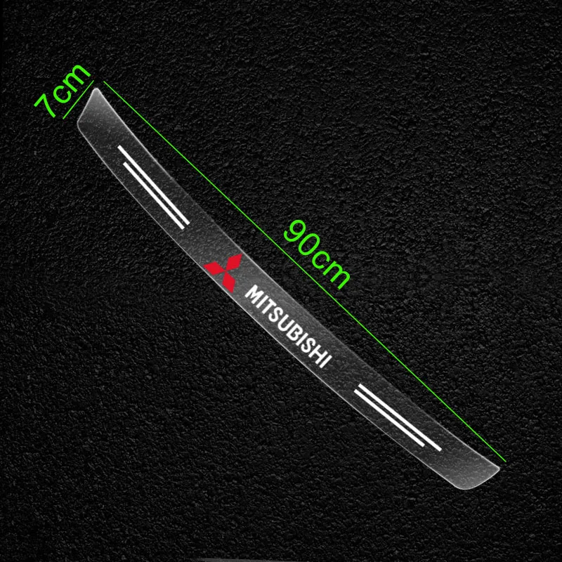 Car Logo Trunk Rear Guard Plate Transparent Anti-Collision Stickers For Mitsubishi Lancer 9 Asx 1200 Pajero Outlander 2010 2011 |
