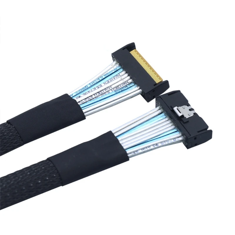 Высокоскоростной тонкий серверный кабель MCIO 8i 74P до 2xSFF 8654 4I MCI0 Male to SFF Targets Cable 50/70