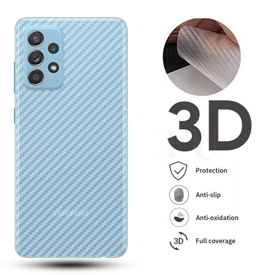 5Pcs/lot 3D Back Carbon Fiber Screen Protector For Samsung Galaxy Note 20 Ultra S22 S23 Plus A72 A52s A71 A51 Cover Guard Film
