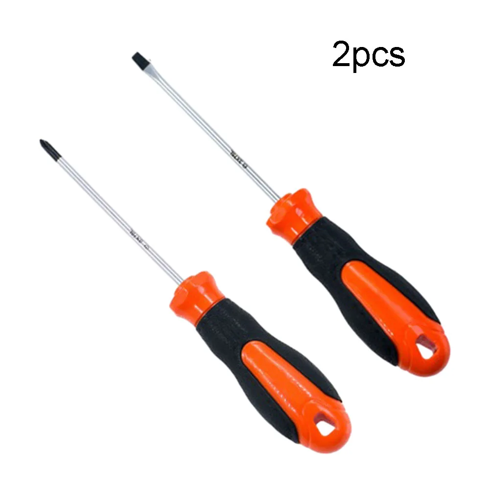 

2pcs Magnetic Screwdriver Multifunctional Dual Purpose Cross/Slotted Screwdriver Anti Slip Manual Screw Drive Tool