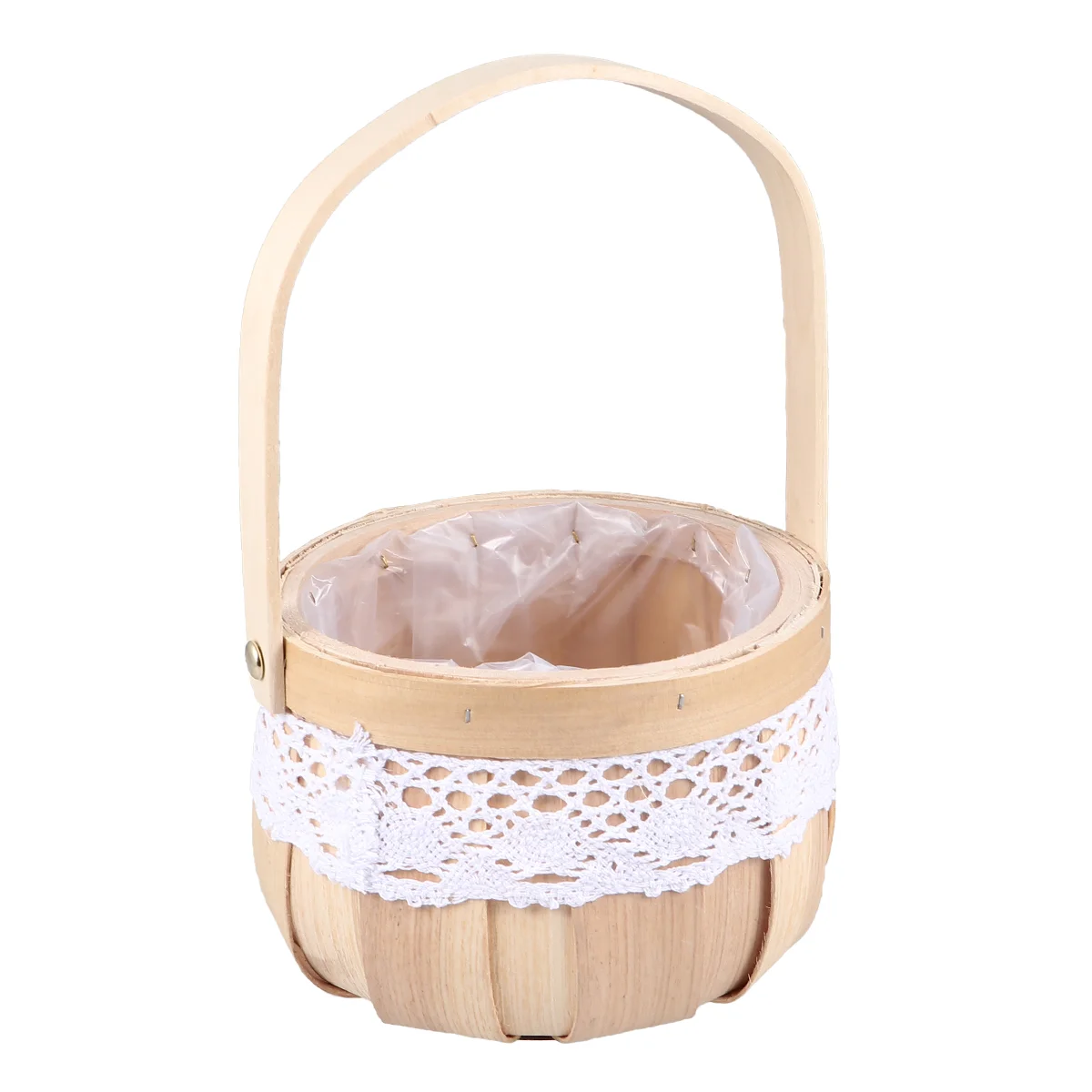 

1PC Decor Rustic Woven Eco-Friendly Portable Storage Basket Flower Basket for Store Garden