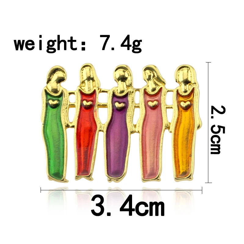 Эмалированная булавка для лучших друзей 5 стилей романтичные Металлические