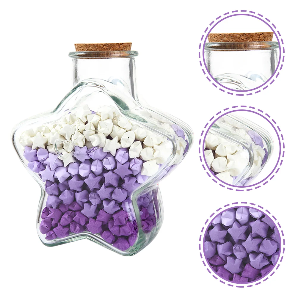 

Paper Star Bottles Origami Strips Shaped Diy Jar Folding Romantic Gifts Him Jars Bottle Cork Double Sided Heart Lucky Stars