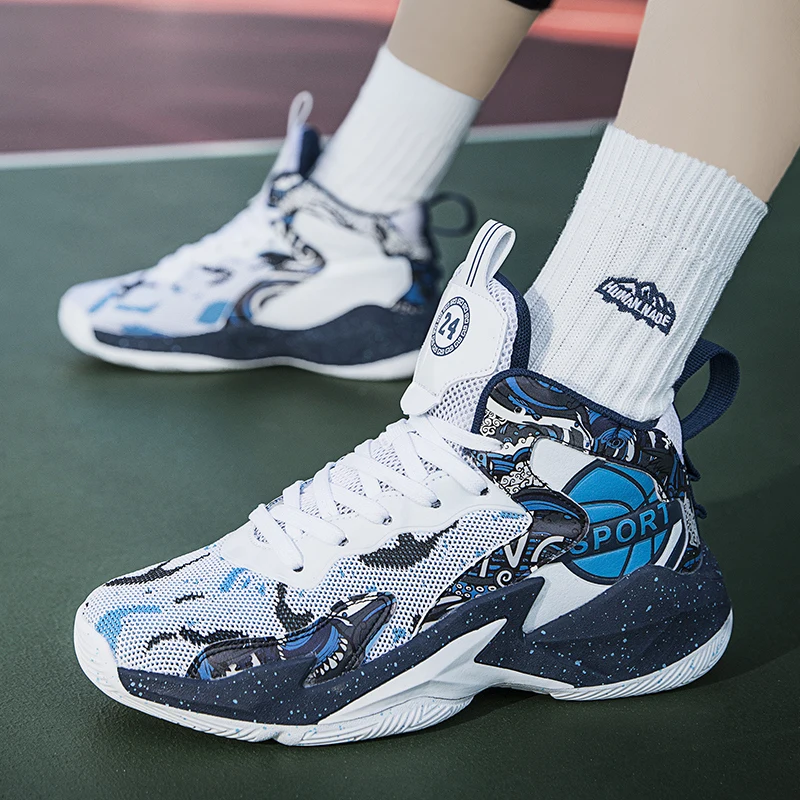 Cheap Basketball Shoes Men Kids Athletic Basketball Sneakers Breathable Non-Slip Training Sneakers Men Boys Basket Sports Shoes