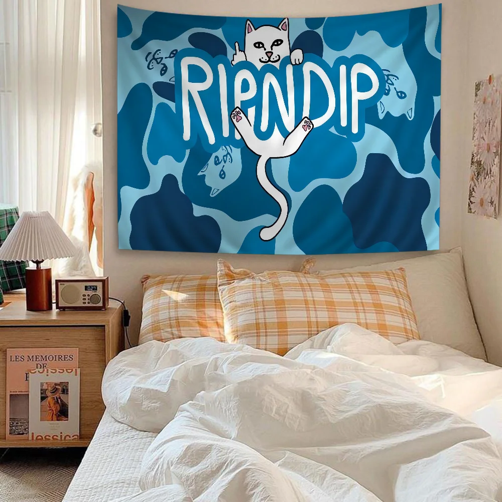 Cat R-Ripndips Hippie Wall Hanging Tapestries For Living Room Home Dorm Decor Art