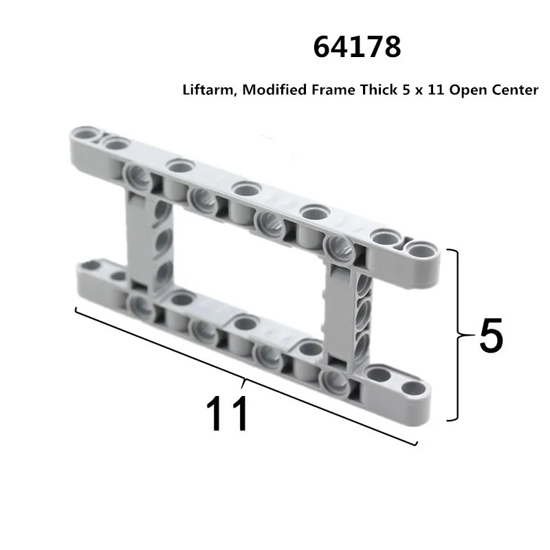 

1 Pcs Buildings Blocks 64178 Liftarm, Modified Frame Thick 5 x 11 Open Center Brick Modular GBC Technical MOC Set