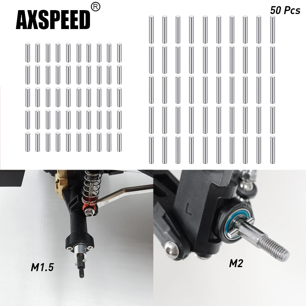 Фото AXSPEED 50 шт. M1.5 M2 стальные штифты фиксирующий стержень вала для Axial SCX24 1/24 Φ Axial SCX10 HSP Redcat Wltoys 1/10 Радиоуправляемый автомобиль №1
