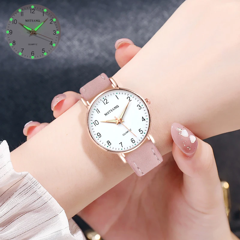 

SMVPNew Watch Women Fashion Casual Leather Belt Wristwatch Simple Ladies Small Dial Quartz Clock Dress Women's Watches Reloj Muj