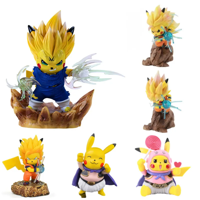 Pokemon Anime Model Figure Cosplay Pikachu Dragon Ball Vegeta Goku Figures Doll PokemonGo Figma Statue Toys Gifts DBZ Figurine