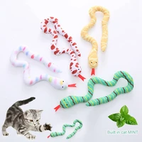 funny plush cat toys traning dog toys supplies cute plush snake shape kitten teaser playing interactive toy pet accessories