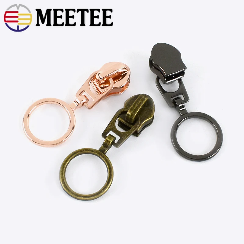 5/10/20Pcs 5# Zipper Sliders for Nylon Zips O Ring Pulls Jacket Bag Repair Kits Zip Head Puler DIY Sewing Accessories |