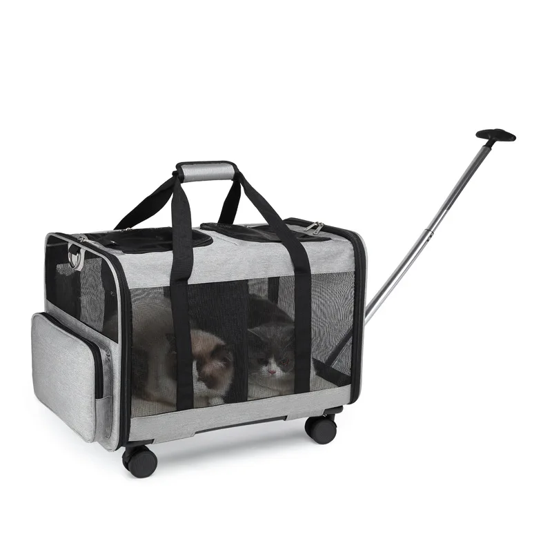 

Pet Trolley Case Detachable Universal Wheel Breathable Foldable Large-capacity Dog Bag Cat Carrier Pet Accessories