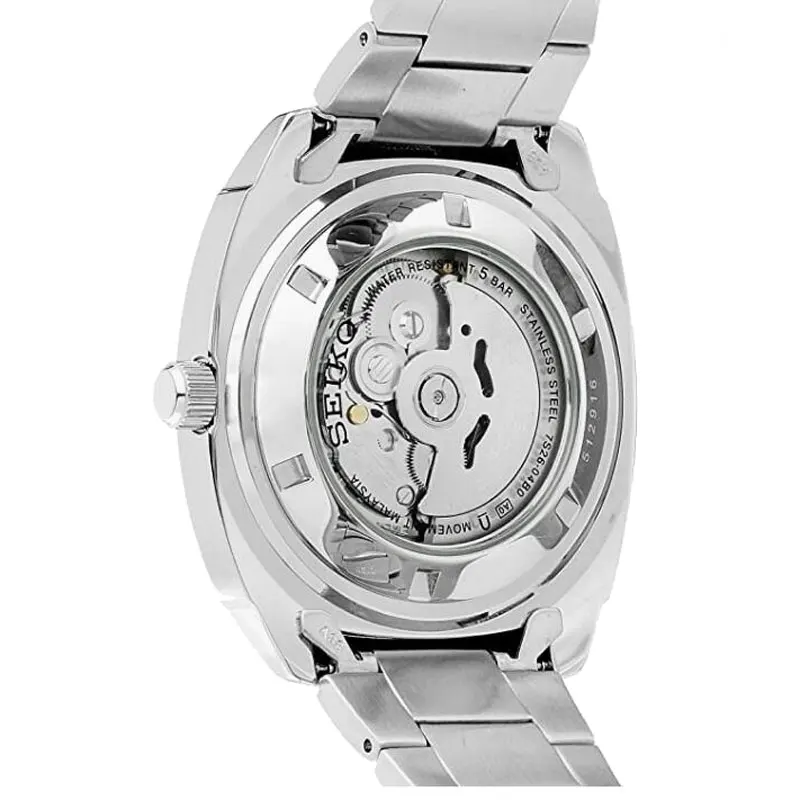 Seiko Men's SNKM97 Analog Green Dial Automatic Silver Stainless Steel Watch