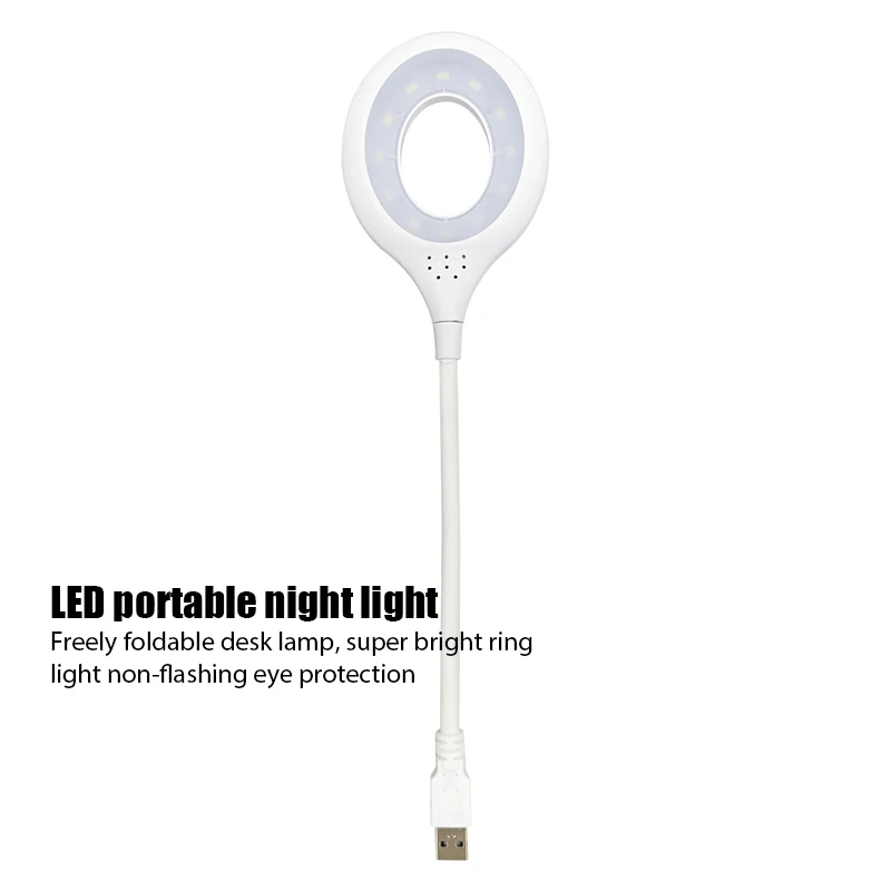 

LED Desk Lamp Portable Night Light Lamp Freely Foldable Table Lamp USB LED Luminaria De Mesa Super Bright Ring Lights Non Strobe