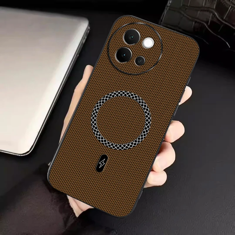 Фото Чехол Biruiqu VIVO V40 Lite: Новый ультратонкий магнитный кожаный противоударный защитный чехол для телефона №3