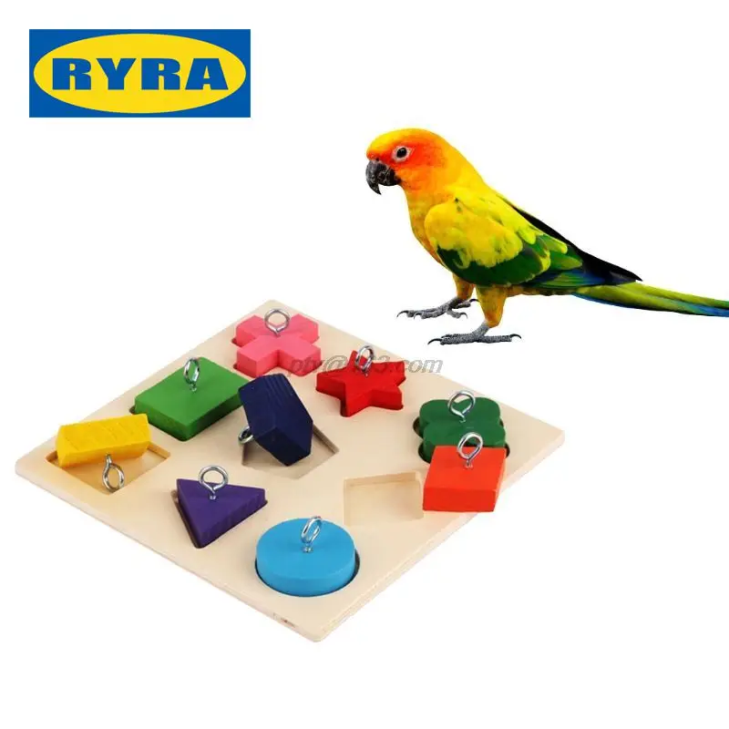 

Развивающие игрушки для попугаев, интерактивные игрушки из ротанга, деревянные блоки, птицы, головоломка