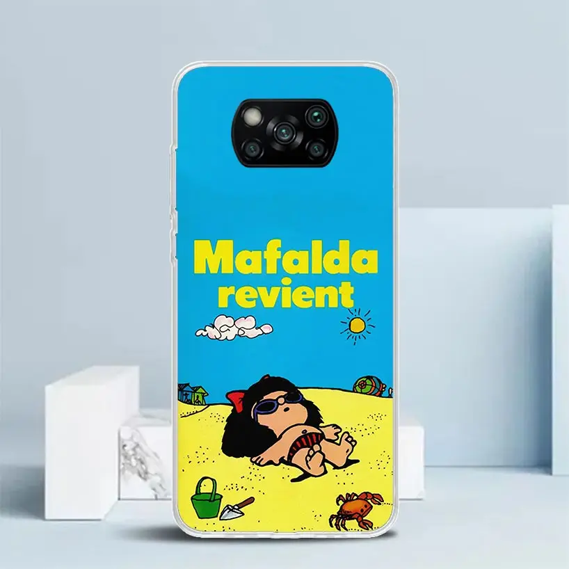 Mafalda мультяшный чехол для телефона Xiaomi Poco X6 X5 X4 X3 Nfc F6 F5 Pro F4 Gt F3 F2 F1 M5S M4 M3 M2 мягкая