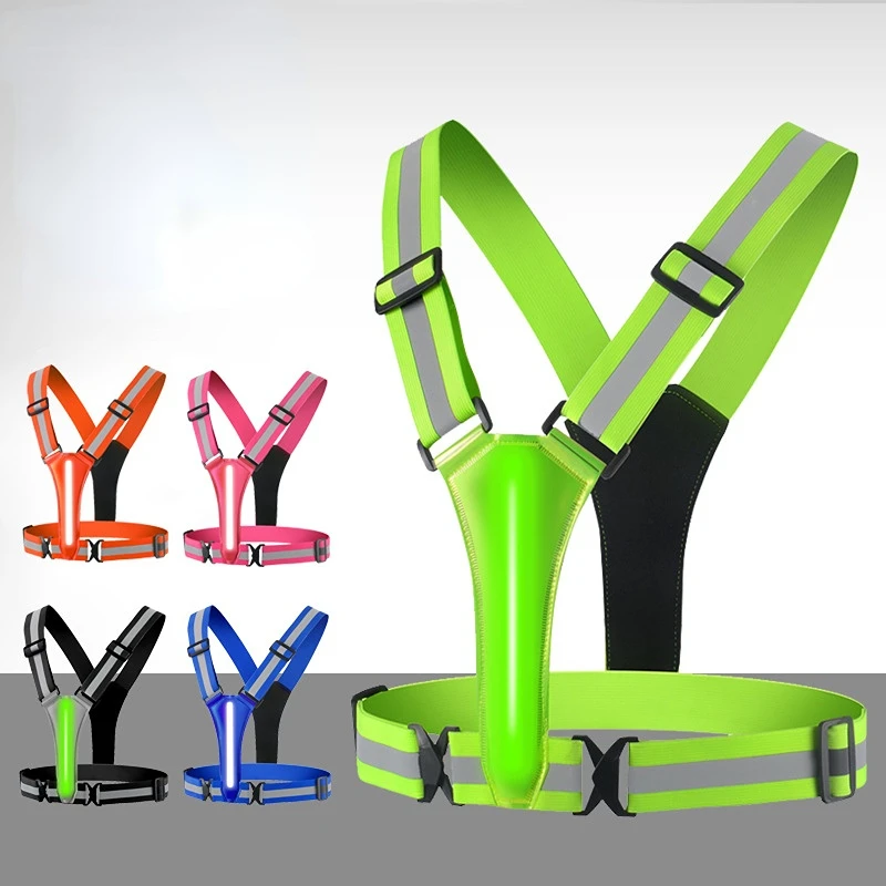 

Highlight Reflective Straps Night Work Security Running Cycling Safety Reflective Vest High Visibility Reflective Safety Jacket