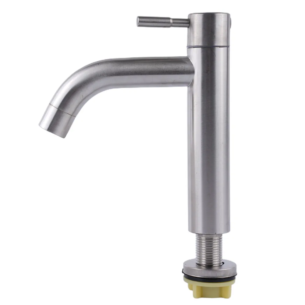 

Bathroom Faucet Single Cold Sink Faucet Water Sink Mixer Tap Stainless Steel Bathroom Counter Basin Faucet Lavatory Sink Tap