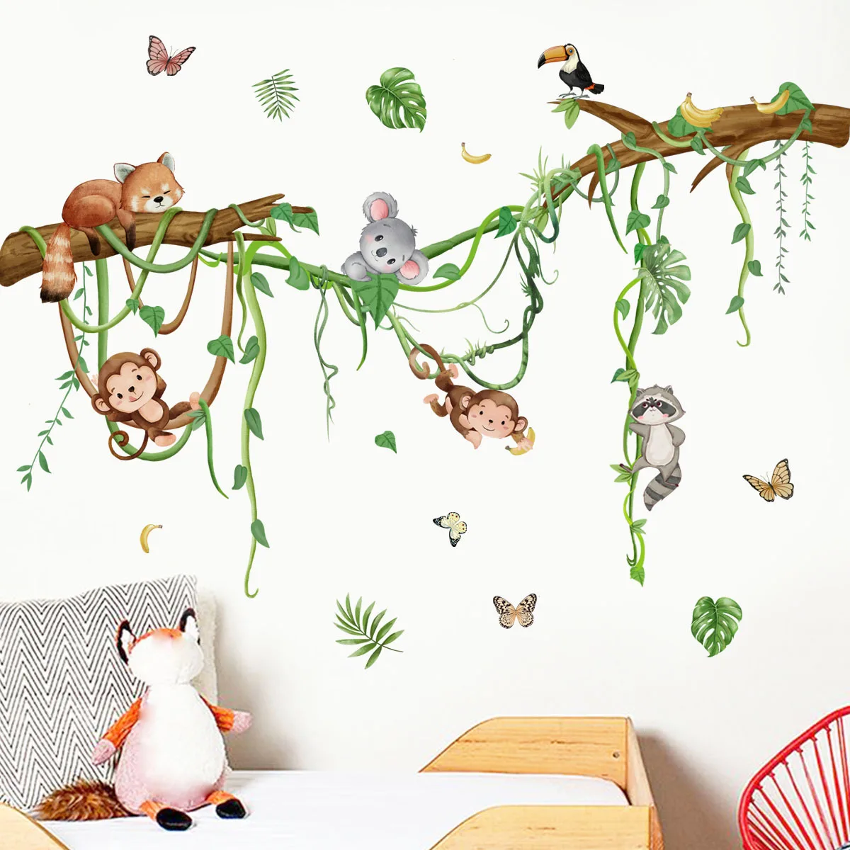 Большое лесное животное обезьяна стикер на стену для детской комнаты декор