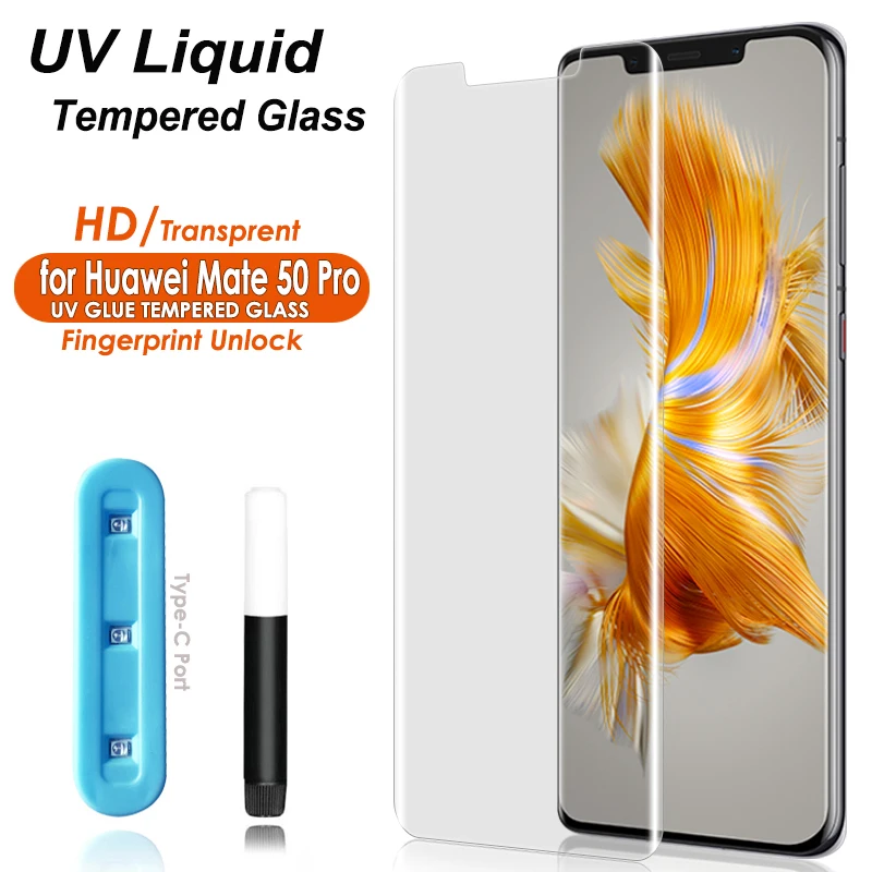 

Защитная пленка для Huawei Mate 50 Pro, жидкий УФ-клей на весь экран для Mate 50 Pro, пленка для закаленного стекла Mate 50 RS, защита экрана