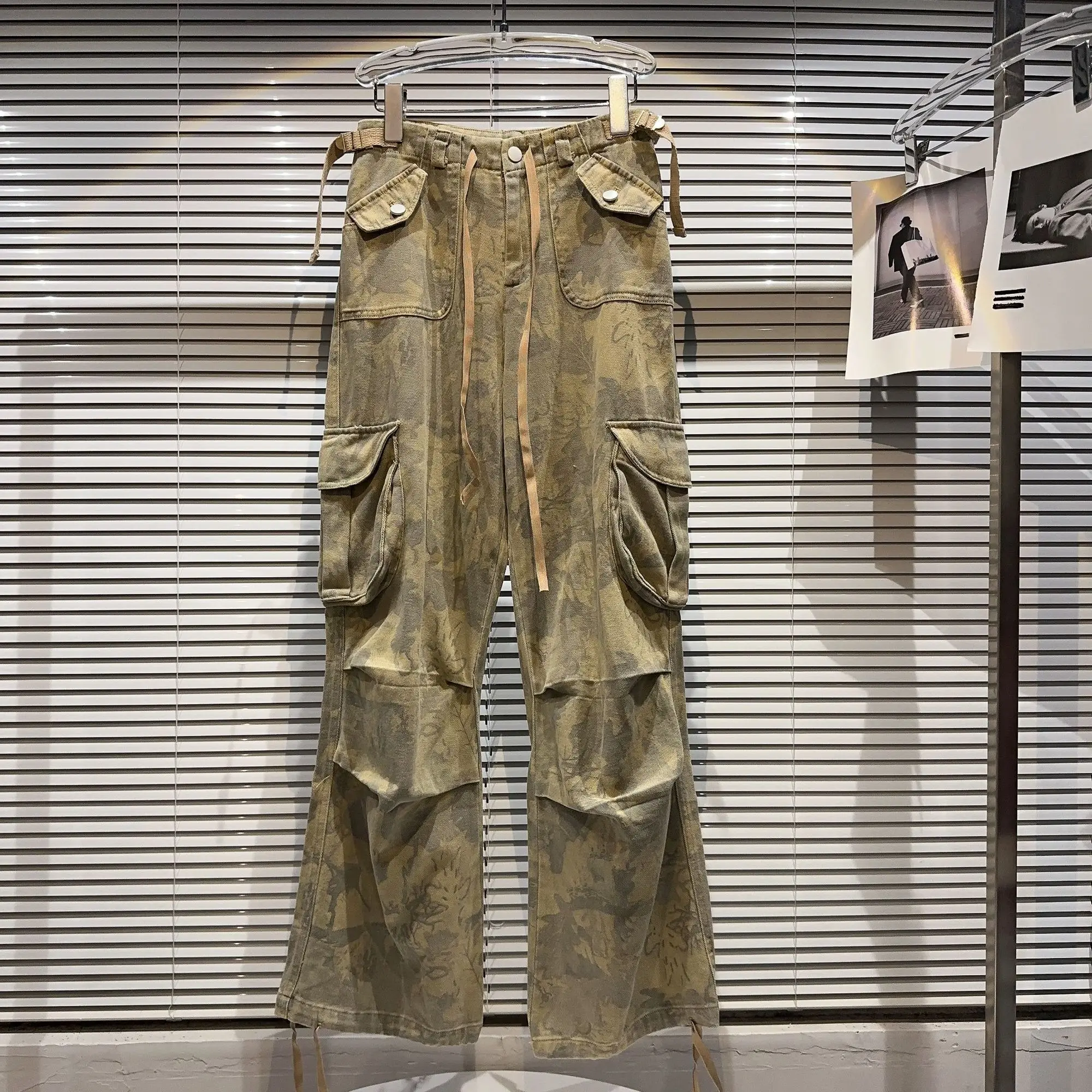 

Women's Camo Khaki Baggy Cargo Pants High Waisted Fashion 2023 Y2k Parachute Pants Streetwear Casual