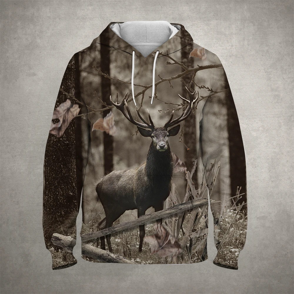 

Autumn and winter new 3D hunting boar bear wolf animal men's hoodie women's casual fashion oversize Long sleeve Hooded Pullover
