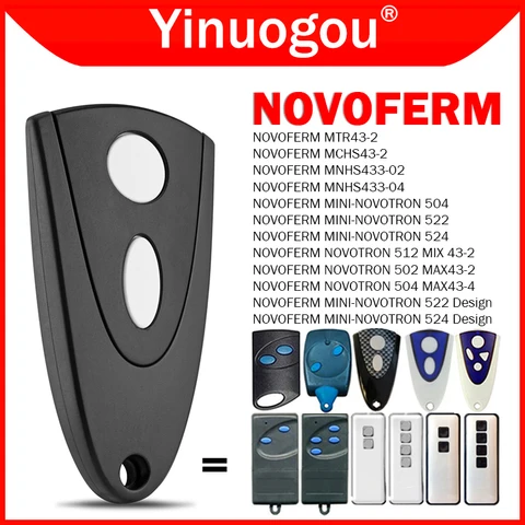 2шт NOVOFERM NOVOTRON 502 MAX43-2 504 MAX43-4 512 MIX 43-2 MINI-NOVOTRON 504 522 524 MNHS433 Пульт дистанционного управления для гаражных ворот 433МГц