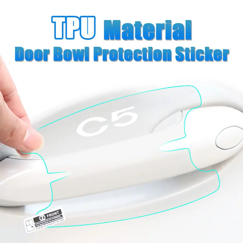 

Car Door Sticker Scratches Resistant Cover Auto Handle Protection Film For Citroen C5 Logo Car Decor Stickers Accessories