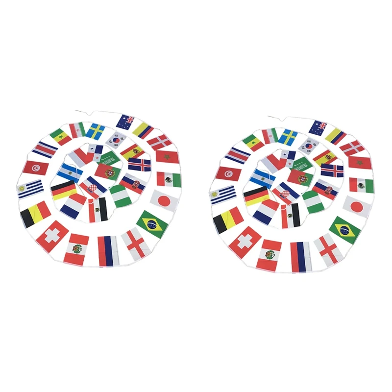 

2X баннер, флаг, 21 веревка, российские футбольные 32 команды, государственные флаги 20x30 см