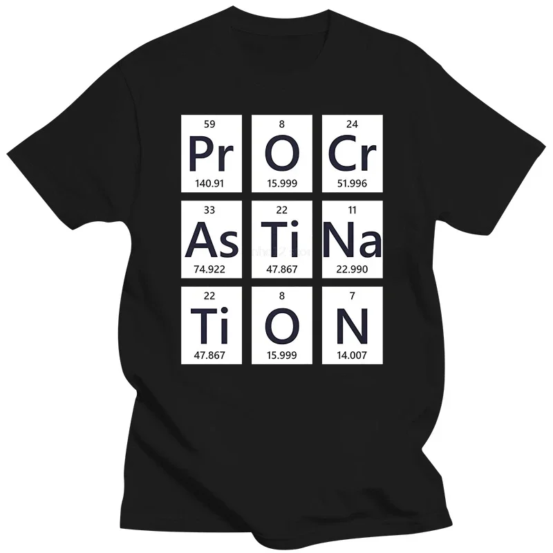 Новинка 2019 летняя повседневная футболка химика прокрастинация таблица