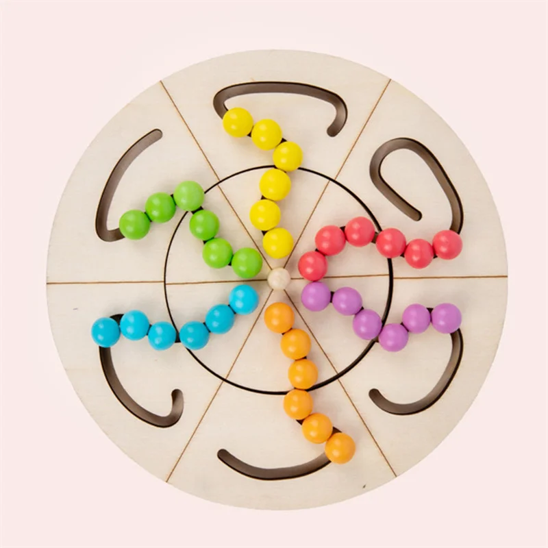 

Montessori Educational Wooden Toys Intelligence Turntable Maze Walking Table Board Game Chess For Children's Educational Toys