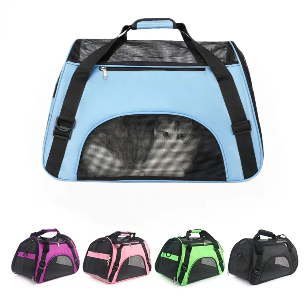 

Soft-sided Carriers Portable Pet Bag Pink Dog Carrier Bags Blue Cat Carrier Outgoing Travel Breathable Pets Handbag